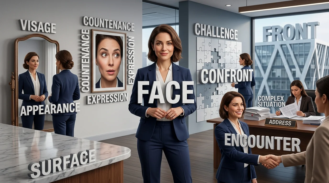 synonyms for face