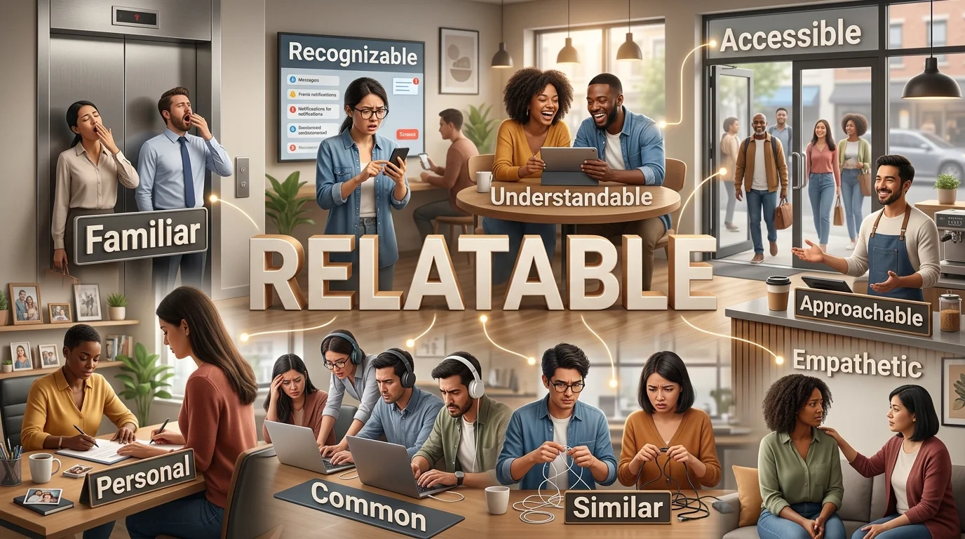 synonyms for relatable