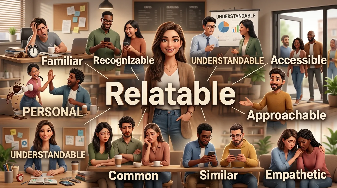 synonyms for relatable