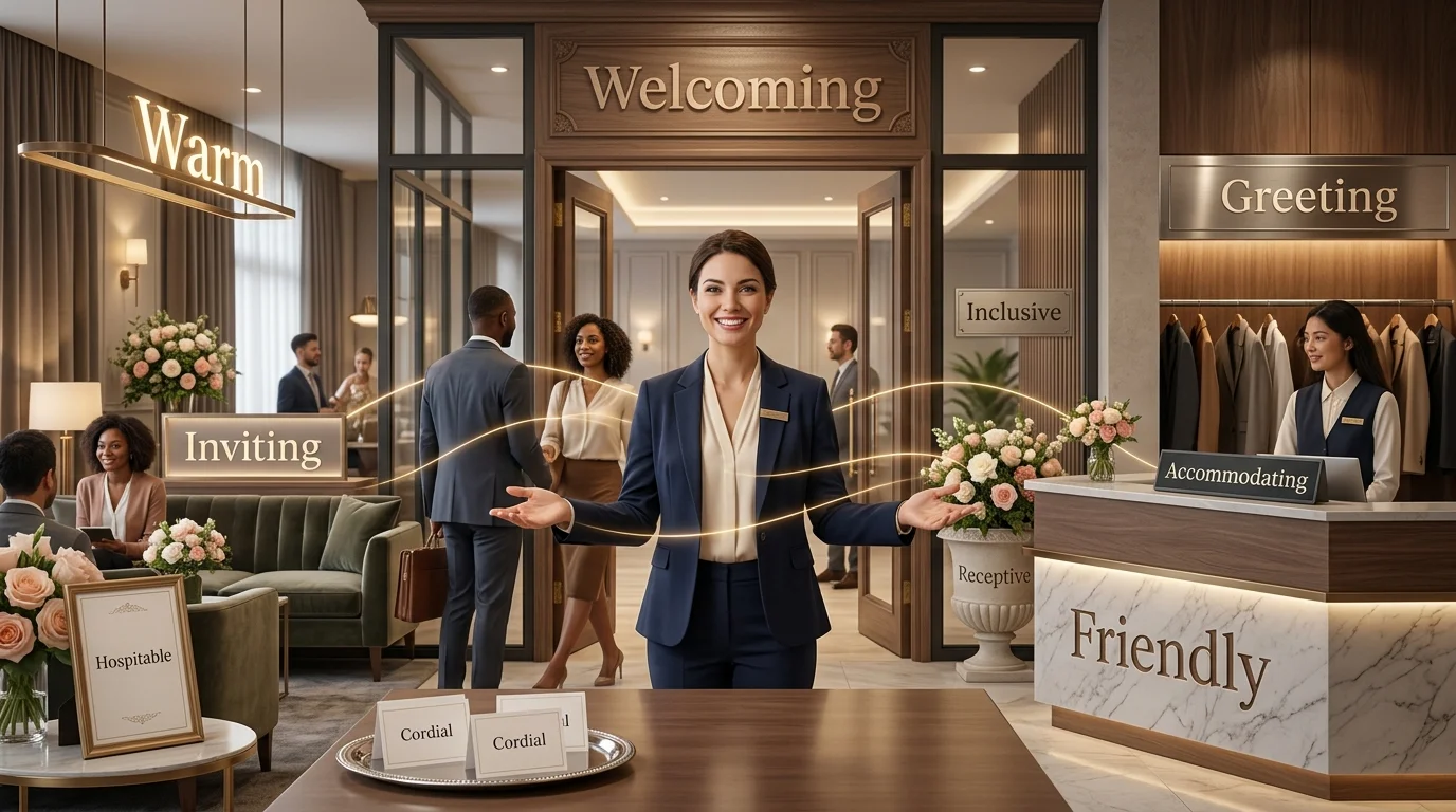 synonyms for welcoming