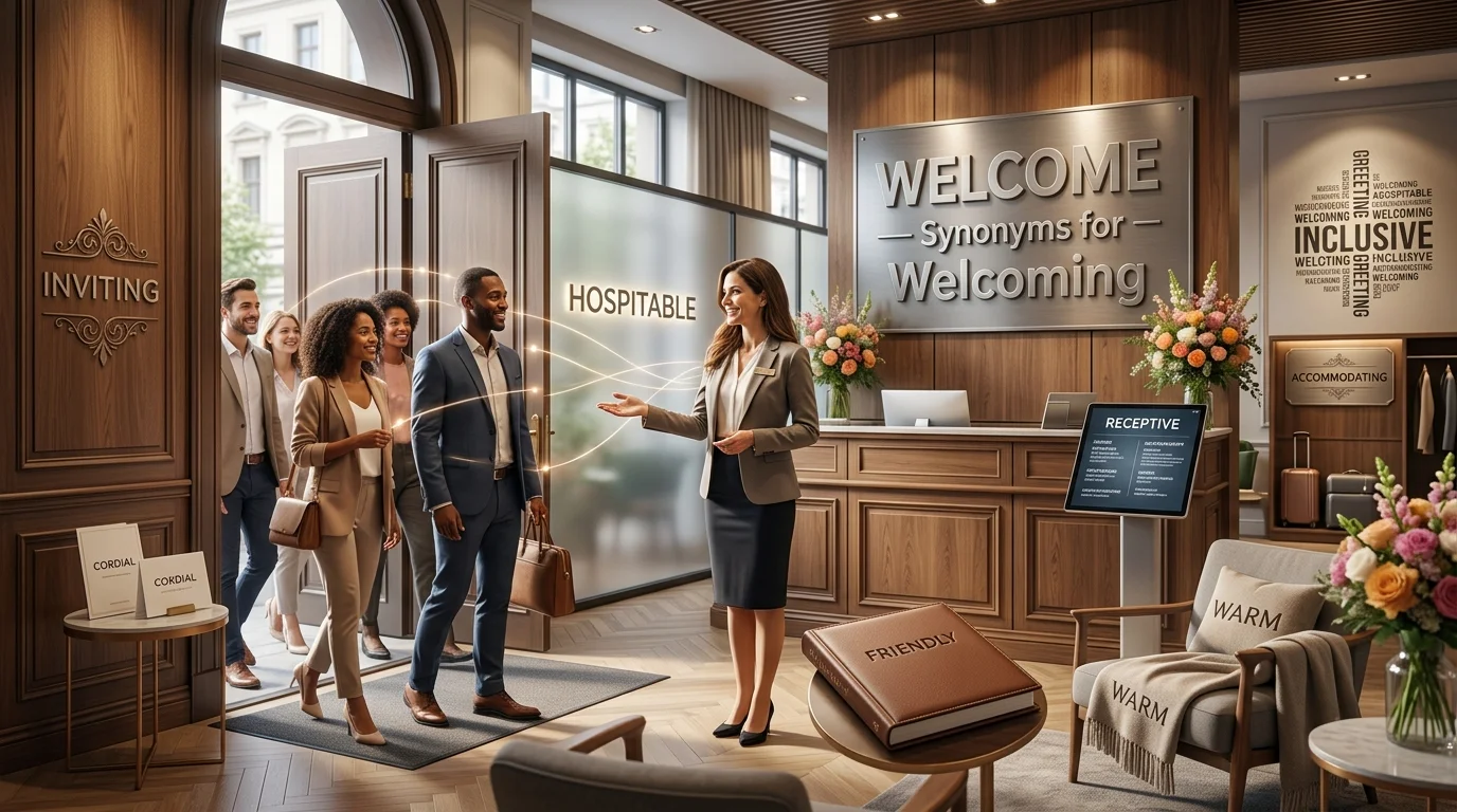synonyms for welcoming