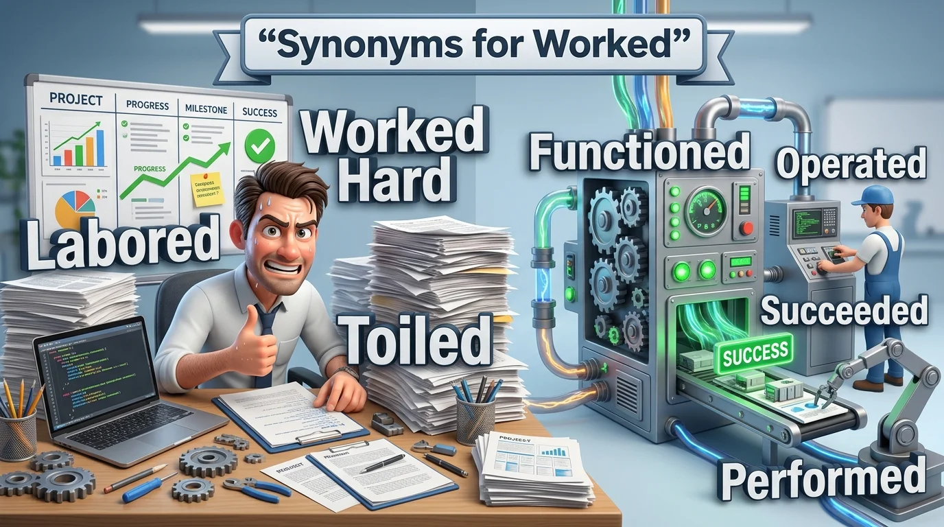 synonyms for worked