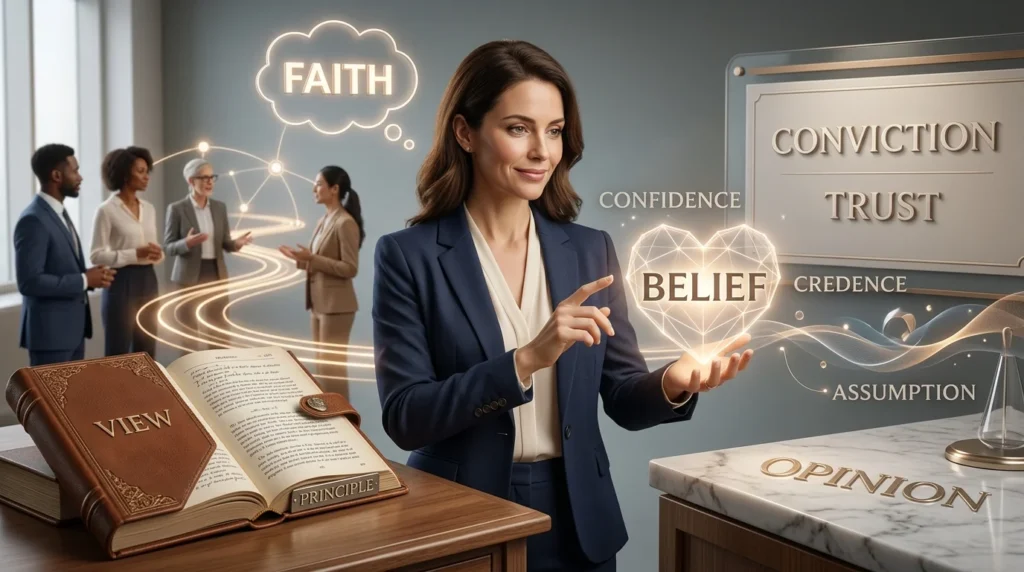 synonyms for belief