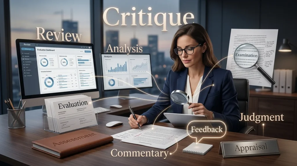 synonyms for critique