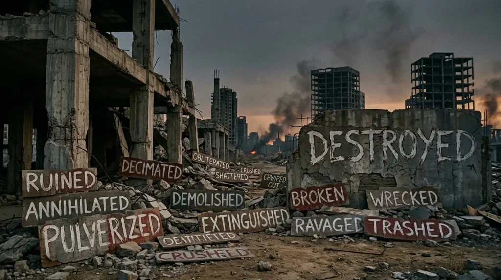 synonyms for destroyed