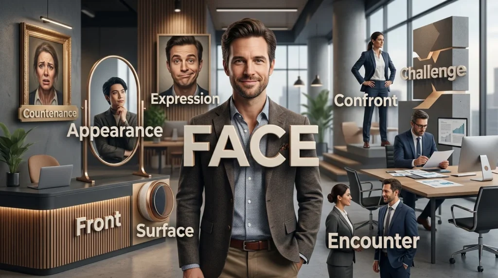 synonyms for face