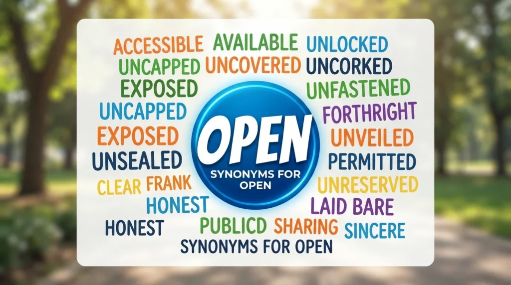 synonyms for open