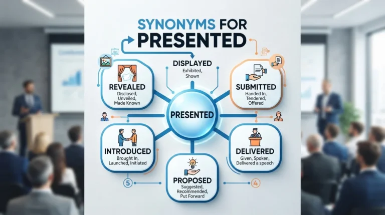 synonyms for presented