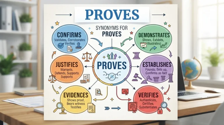 synonyms for proves