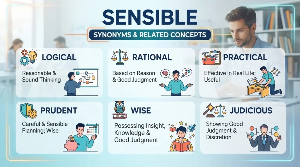 synonyms for sensible